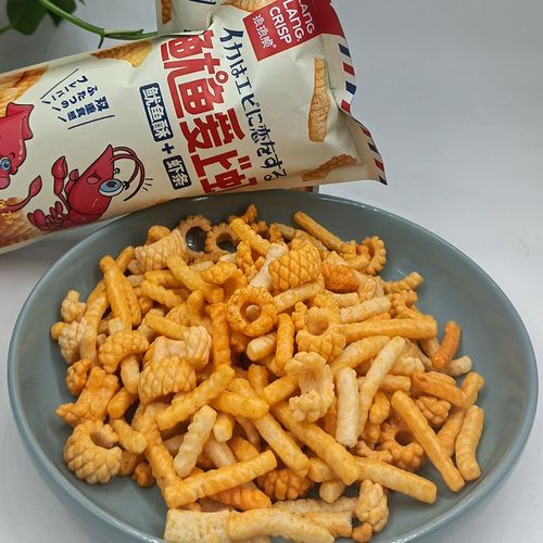 膨化食品琅琅脆鱿鱼爱上虾30g8虾条鱿鱼卷膨化小吃休闲食品网红零食